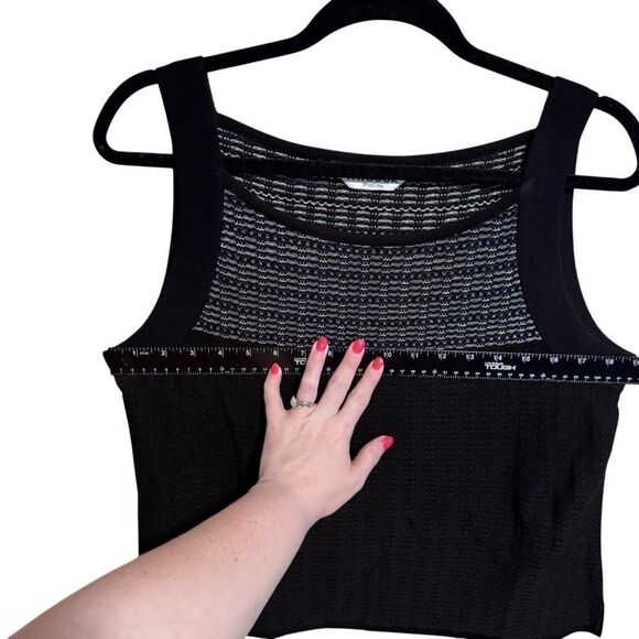 MISOOK- 2 Piece Matching Tank Sweater Set Black Blue Metallic, Size L Petite - Picture 11 of 14